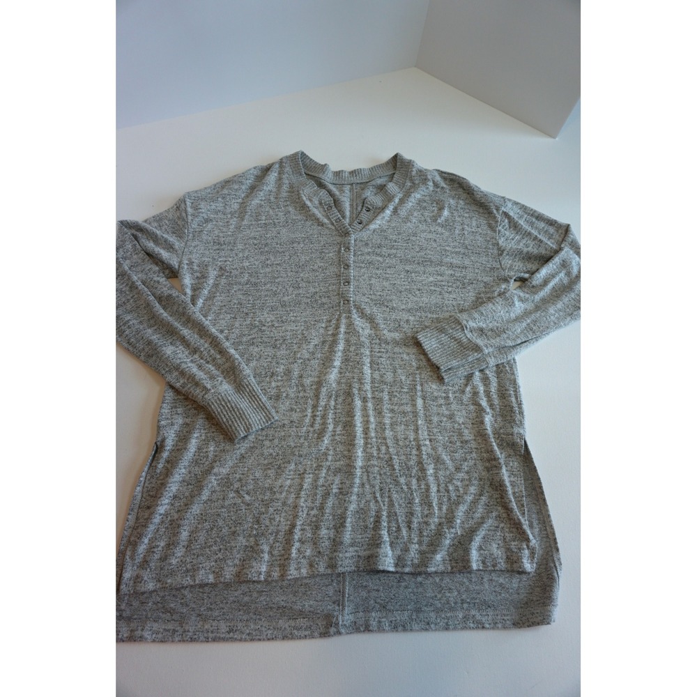 Abercrombie & Fitch Soft AF Cozy Grey Henley Long Sleeve Tunic Top Small